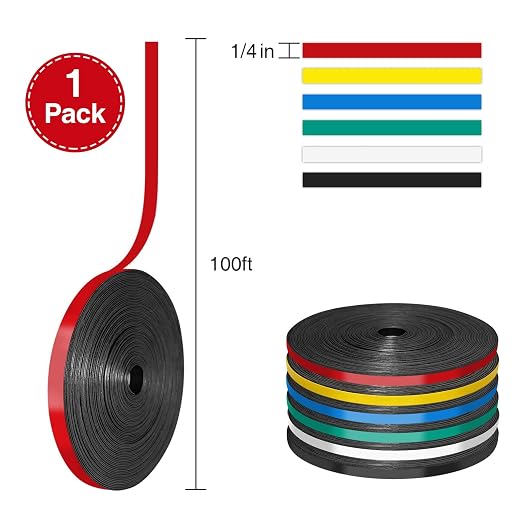 CHUNNIAO 1/4" x 100' Red Magnetic Tape - Image 2