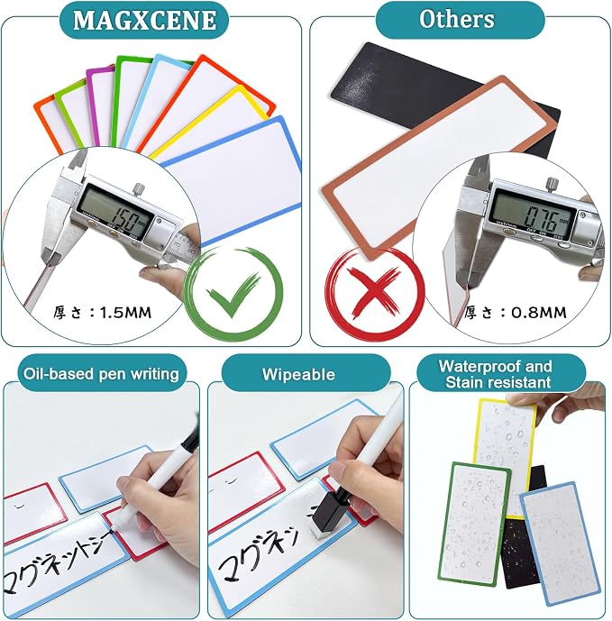 80 Pack Magnetic Dry Erase Labels 8 Colors 4"x2" Magnetic Labels Reusable Strips - Image 5