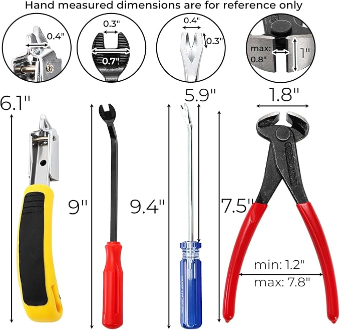 Hiceeden 4 Pcs Carpet Staple Remover Tools, Heavy Duty Staple Puller - Image 2