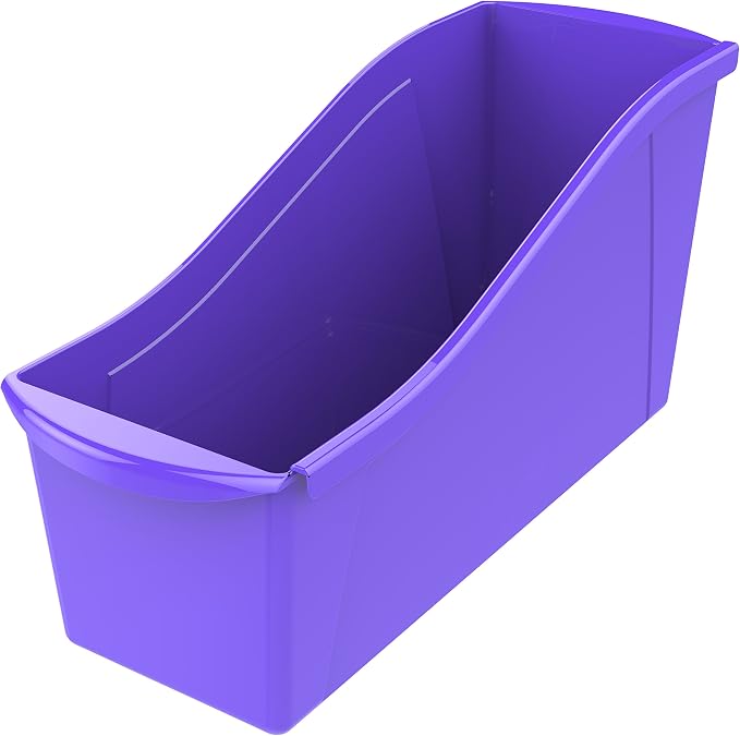 Storex Large Book Bin, Interlocking Plastic Organizer - Image 2