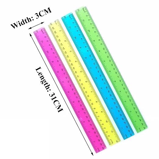 Ruler 12 inch Rulers for Kids Plastic Clear Ruler Bulk for Classroom School - Image 2