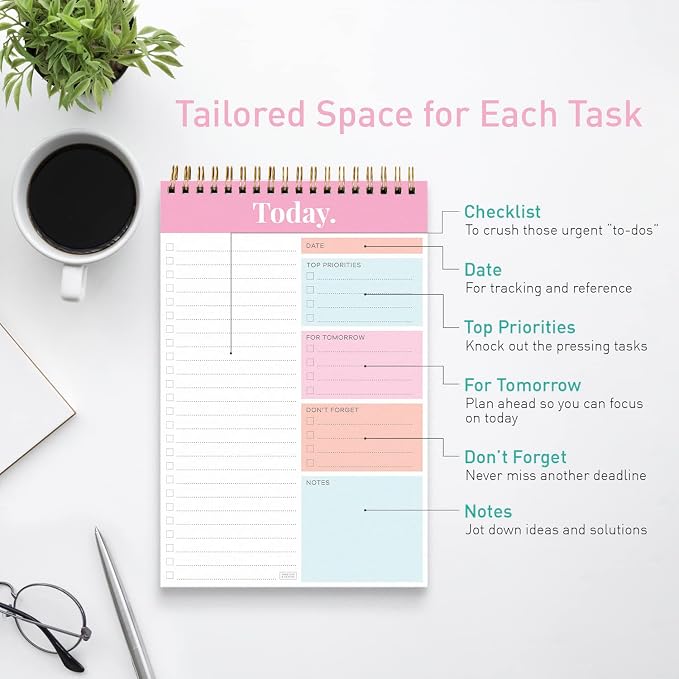 Sweetzer & Orange Daily & Weekly To Do List Notepad – Undated Work Planner & - Image 4