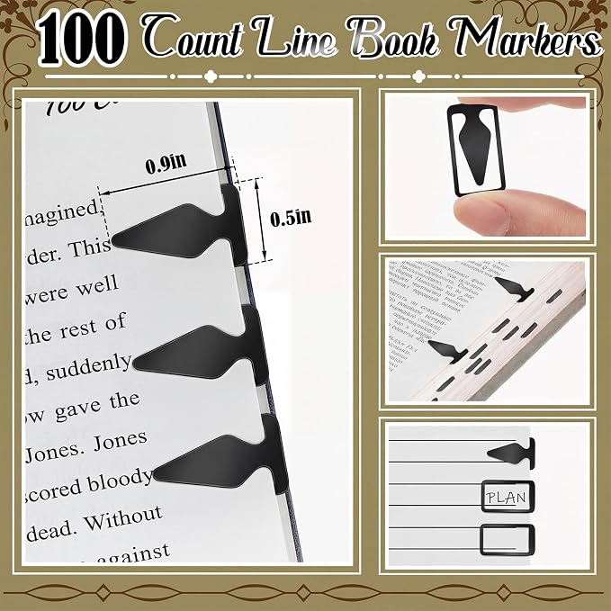 Spakon 100 Count Tin Mixed Metals Book Line Markers Arrow Bookmarks and Page - Image 2