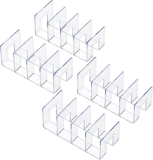 LUGUNU Clear Acrylic Purse Organizer - 4-Section Divider for Handbag Closet Storage - Durable Rack for Purses, Clutches More (Set of 4)-DeskLoop Office