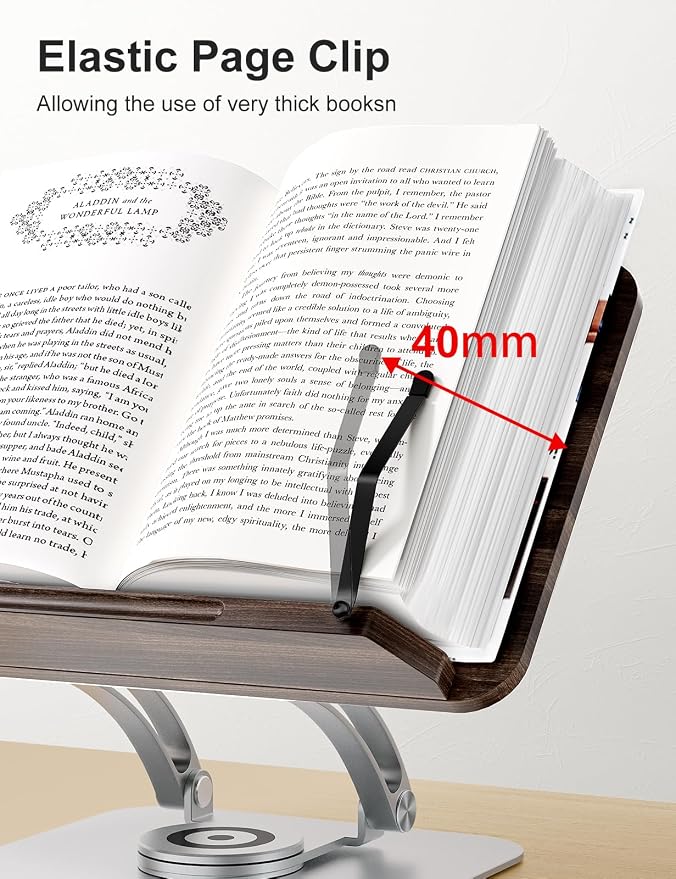 Tounee Book Stand for Reading, Adjustable Book Holder - Image 4