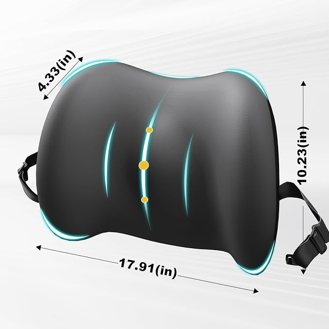 Cooling Lumbar Support Pillow for Car, Memory Foam Car Seat Back Support Pillow - Image 2