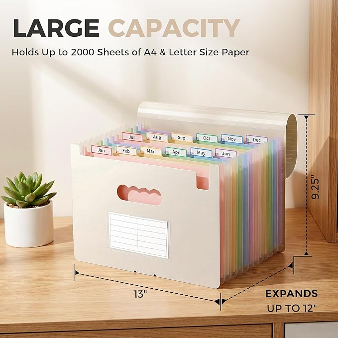 SKYDUE 13 Pocket Expanding File Folder, Accordion Document Organizer - Image 4