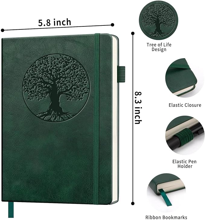 Lined Journal Notebook, A5 Leather Vintage Journals - Image 2