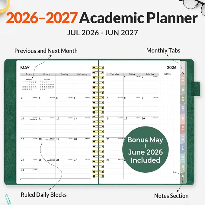 SUNEE 2026-2027 Weekly & Monthly Planner 6.4"x8.5" - Image 2