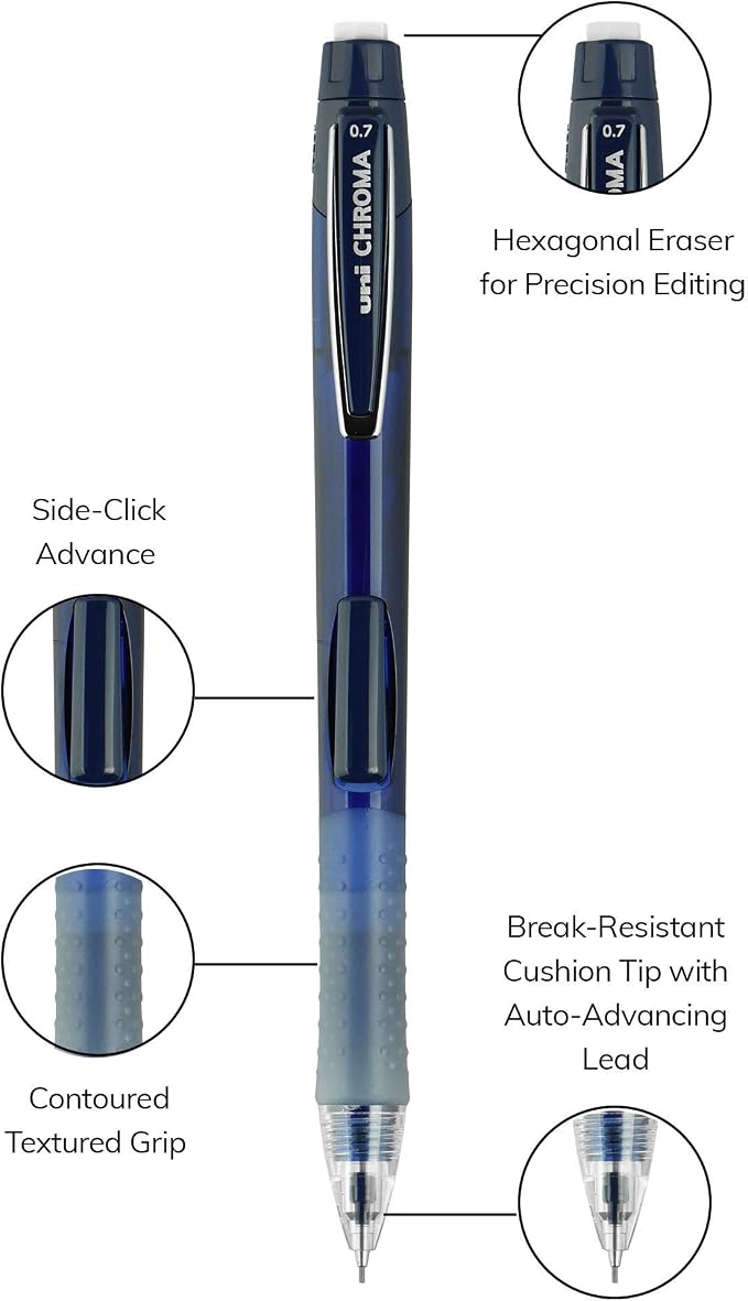 uniball Chroma Mechanical Pencil Starter Kit, HB #2, 4 Pack - Image 5