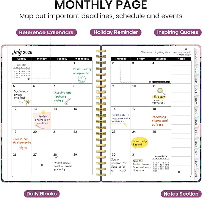 Planner 2026-2027, Academic Monthly and Weekly Calendar Planner - Image 2