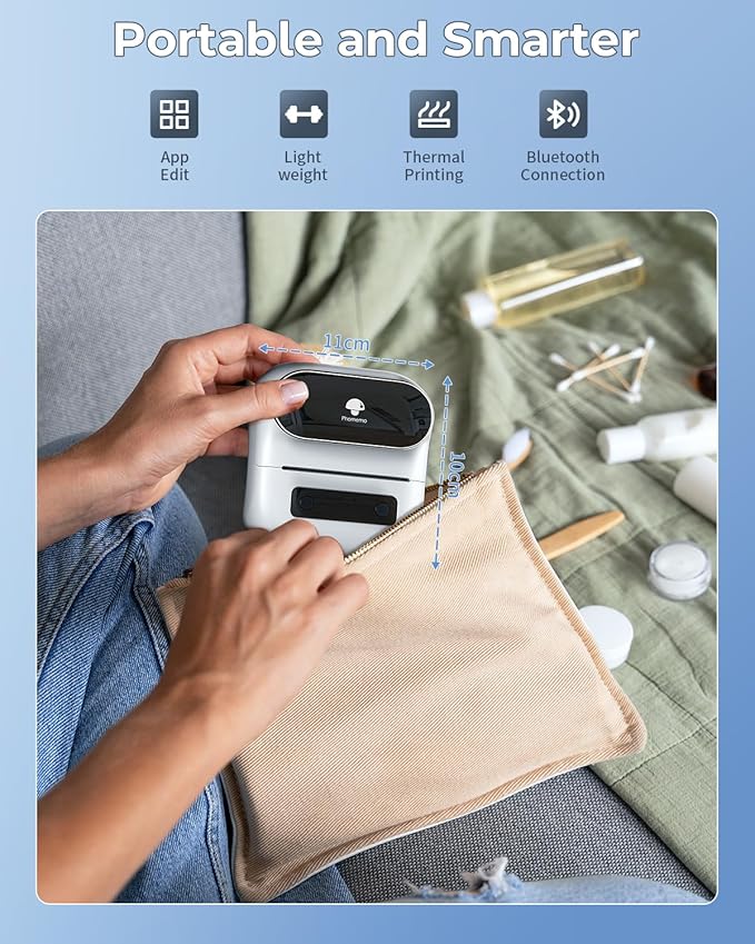 Phomemo Label Maker, M220 Barcode Printer, Bluetooth Thermal Label Printer, with Multiple Templates, Fonts, and Icons for Home, Kitchen, School, Office Organization-DeskLoop Office