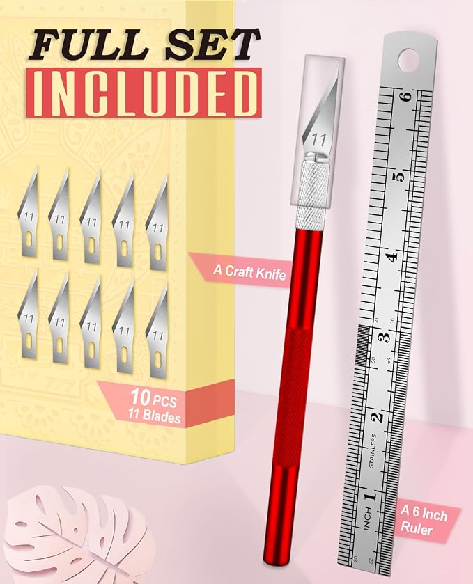 DIYSELF Craft Knife with 10 Extra #11 Blades, Precision Hobby Knife Set with - Image 2