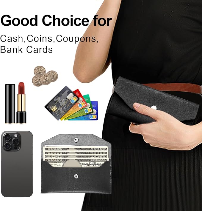 Pu Leather Cash Envelope Wallet - Image 3