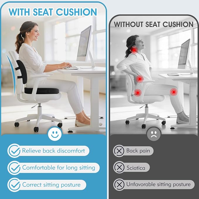 CushZone Ergonomic Seat Cushion & Lumbar Support Pillow - Image 4