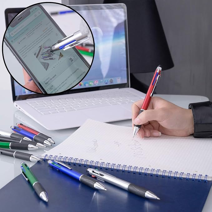 MiSiBao 4-Color Ballpoint Pen Multi Colored Pens in One Stylus Pens - Image 3