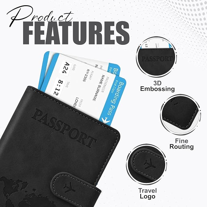 Passport Holder for Travel Essentials, Passport Wallet Cover Case for Travel - Image 7