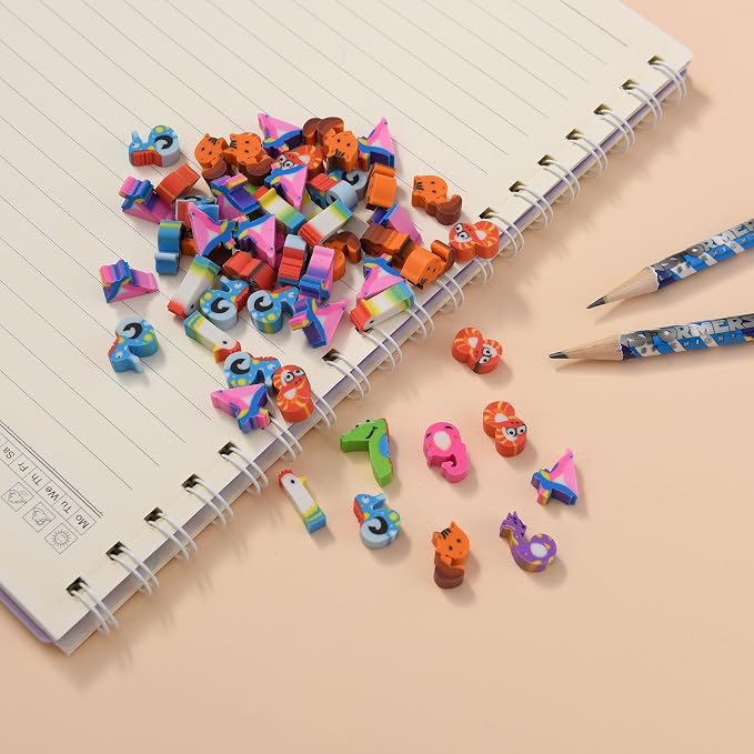 300PCS Mini Cute Pencil Erasers - Image 4