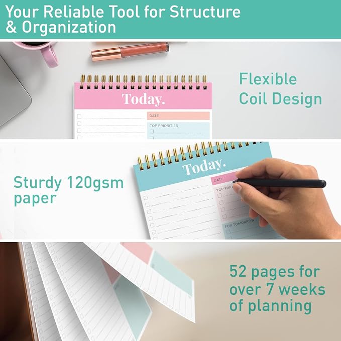 Sweetzer & Orange Daily & Weekly To Do List Notepad – Undated Work Planner & - Image 3