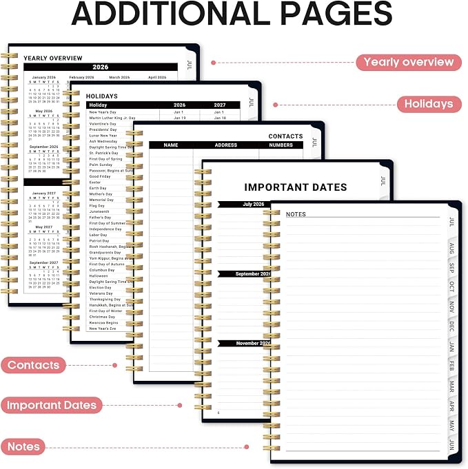 Planner 2026-2027, Academic Monthly and Weekly Calendar Planner - Image 5