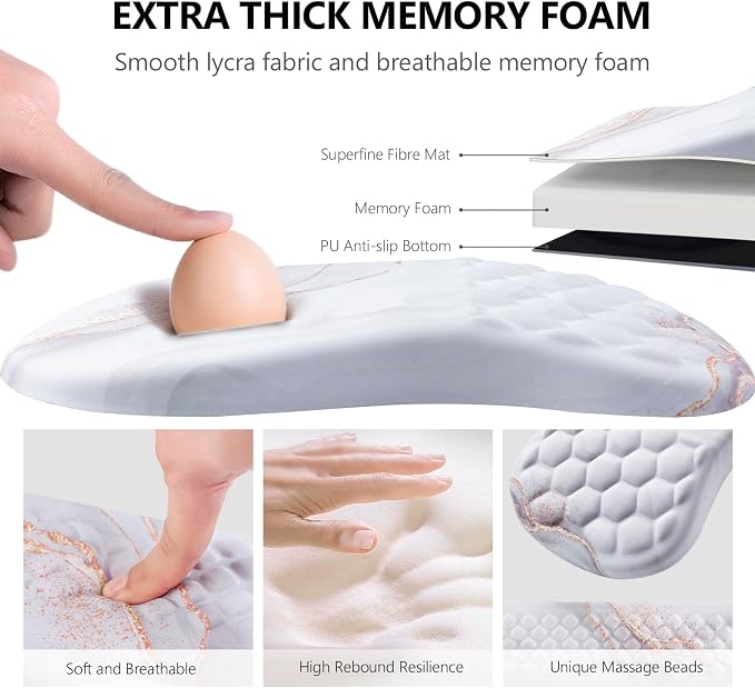 Mouse Pad Wrist Support, Laokiiy 2 in1 Keyboard Wrist Rest+ Ergonomic Mouse Pad - Image 3