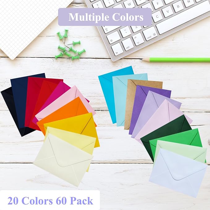60 Pack Colored Envelopes 4x6, Self Adhesive A4 Envelopes - Image 3