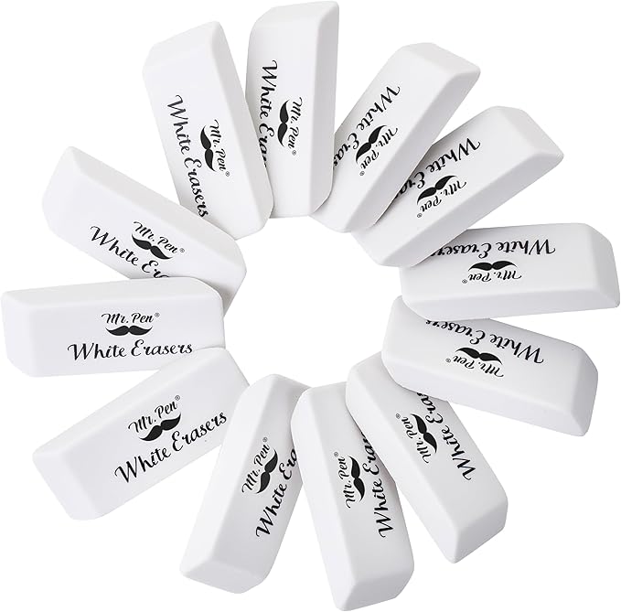 Mr. Pen- White Pencil Eraser, 100 Pack | Large Latex Free Block Erasers Bulk - Image 7
