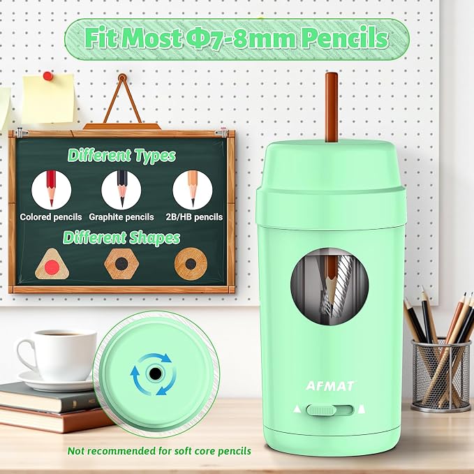 AFMAT Electric Pencil Sharpener, Auto in & Out, Fully Automatic Pencil Sharpener - Image 3
