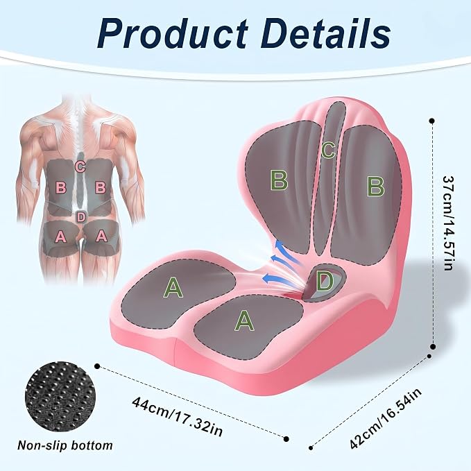 Ergonomic Lumbar & Seat Support Cushion, 2-in-1 Memory Foam Cushion - Image 2