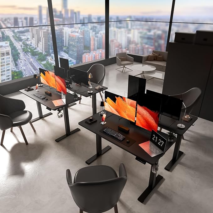 48 * 24 Electric Standing Desk, Adjustable Height Sit Stand Up Desk, Motorized Home Office Computer Gaming Workstation Desk-DeskLoop Office