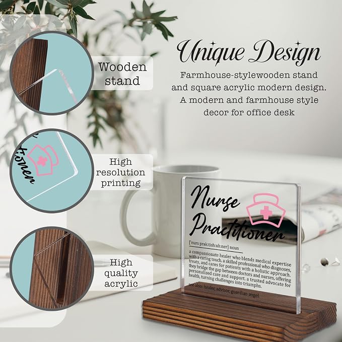Nurse Practitioner Gifts, Thank You Appreciation Desk Sign - Image 3