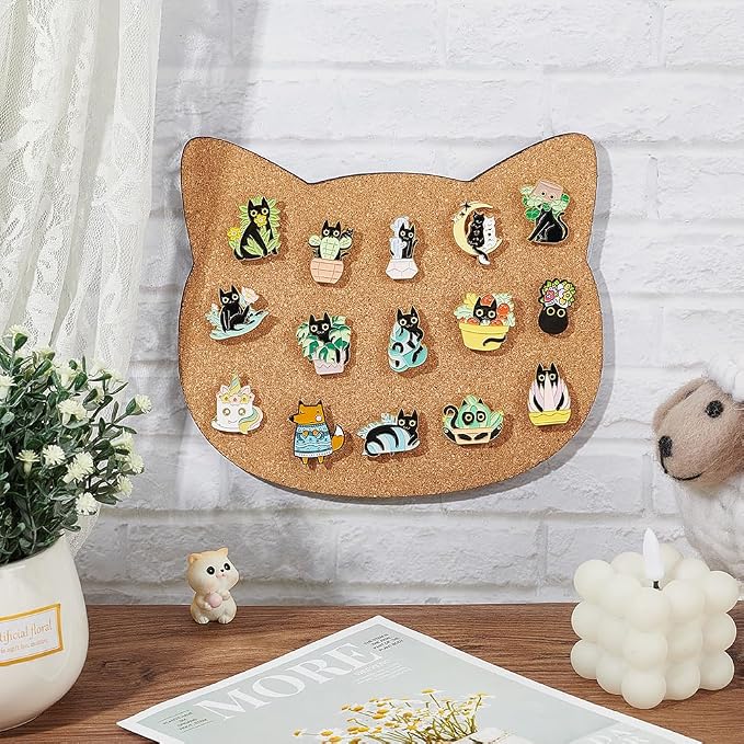 BENECREAT Pin Board Cat Cork Board, 0.4inch Thick Bulletin Display Board Wall - Image 5