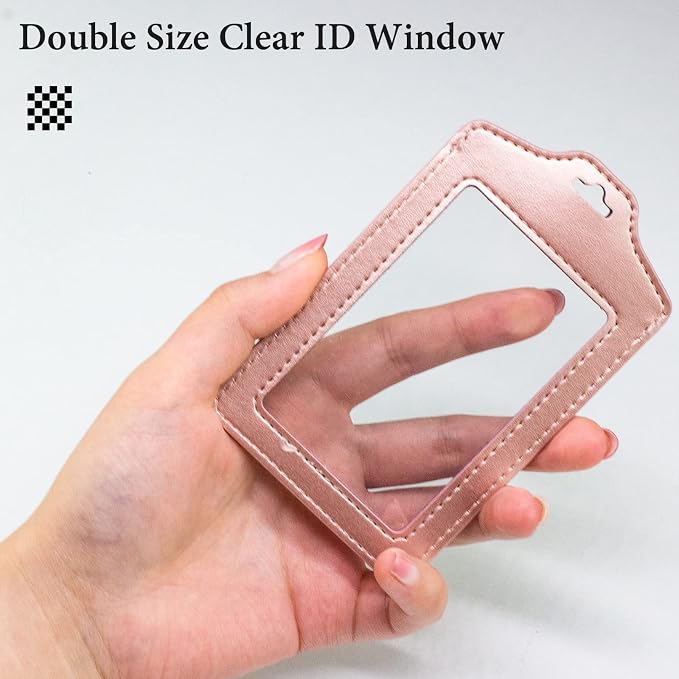 Teskyer 2 Pack Double Sided Clear Badge Holder - Image 2
