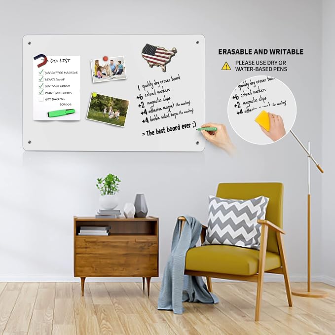 2Pack Magnetic Board, 17.1" x 11.8" Magnet Display, - Image 4