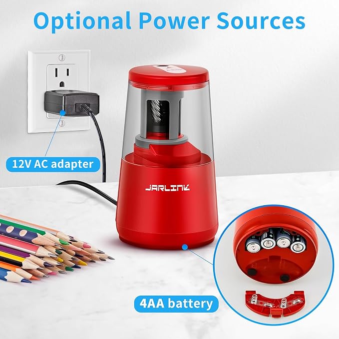 JARLINK Electric Pencil Sharpener, Heavy-Duty Helical Blade to Fast Sharpen - Image 5