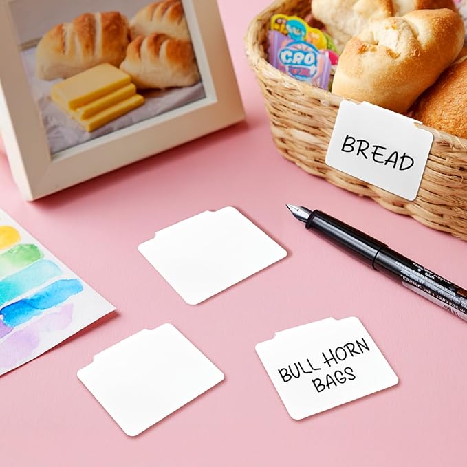 20pcs White Basket Labels Removable PVC Labels | Clip On - Image 7