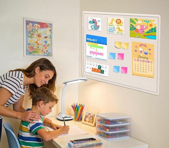 Large Bulletin Board, 48 X 36 inches Felt Board Notice Pin Board, Self-Adhesive - Image 6