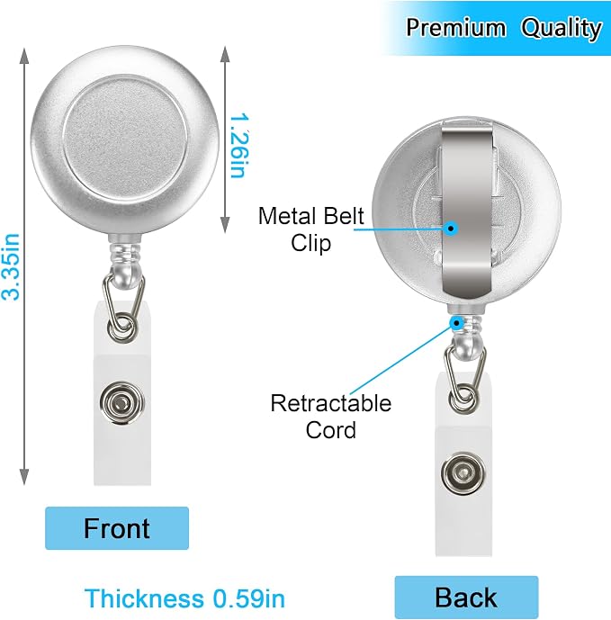 JANYUN 50 Pcs Retractable Badge Reel Clips Holder - Image 2