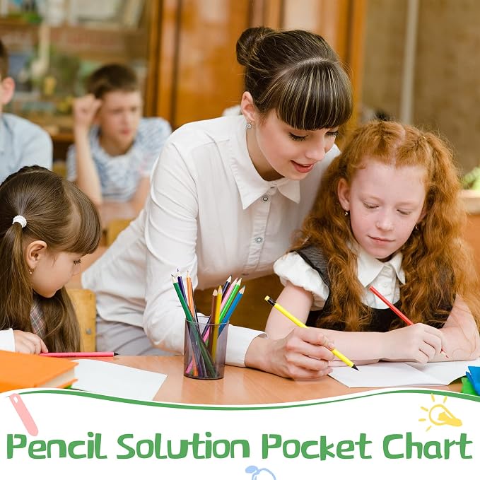 Sabary Pencil Parking Pocket for Classroom, Hanging Pencil Holder Wall - Image 6