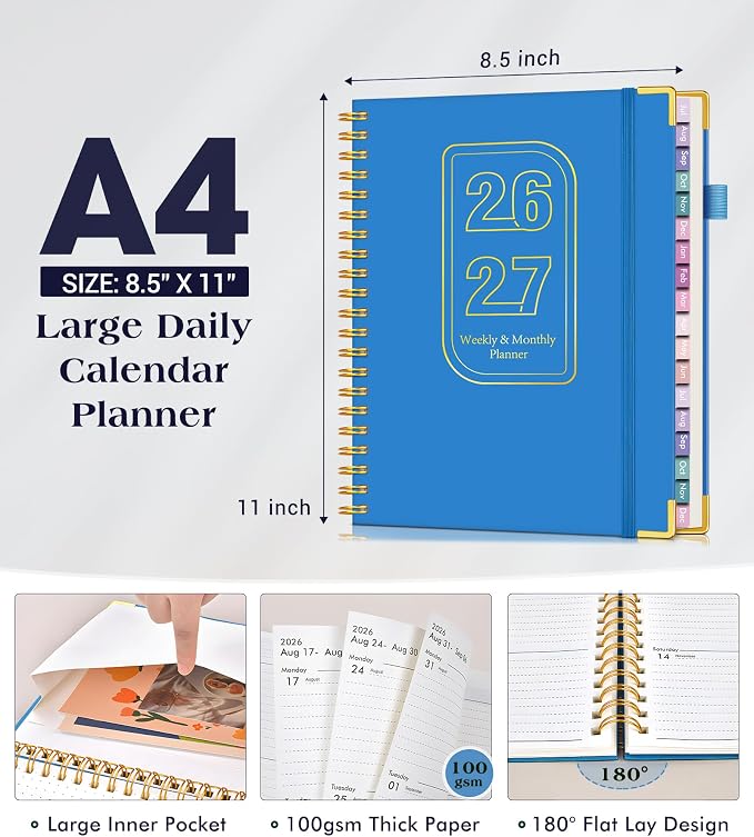 Academic Planner 2026-2027, 18 Months Weekly and Monthly Hardcover Planner - Image 5
