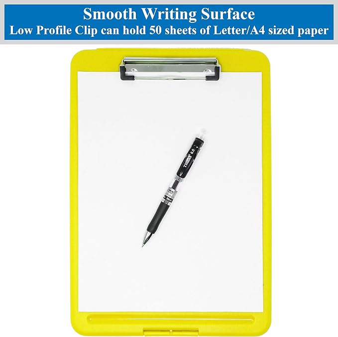 Think2Master Yellow Plastic Storage Clipboard. | 25% Heavier & Sturdier| Heavy - Image 4