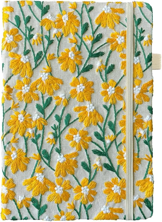 Daisy Gift, Flower Journal, Embroidered Notebook, Beautiful Journals by ipoul