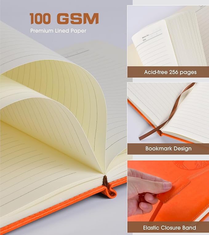 Biuwory Lined Journal Notebook for Women Men, 256 Pages B5 Large Hardcover - Image 4