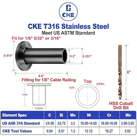 CKE 150 Pack T316 Stainless Steel Black Protector Sleeves - Image 3