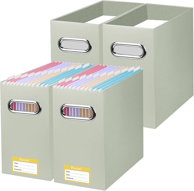 BALEINE File Organizer Box, Cardboard File Folder Organizer by BALEINE