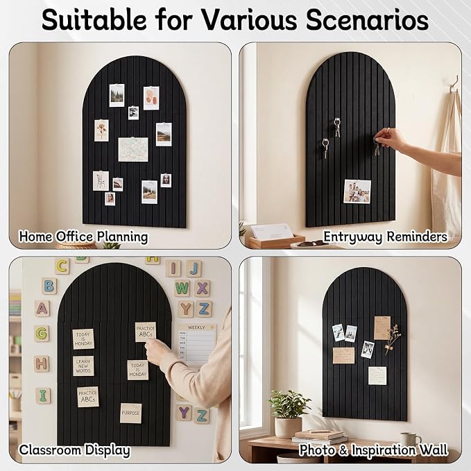 Thboxes Arched Felt Bulletin Board, 6 Pack 35" x 24" Large Cork Board Pin Board - Image 7