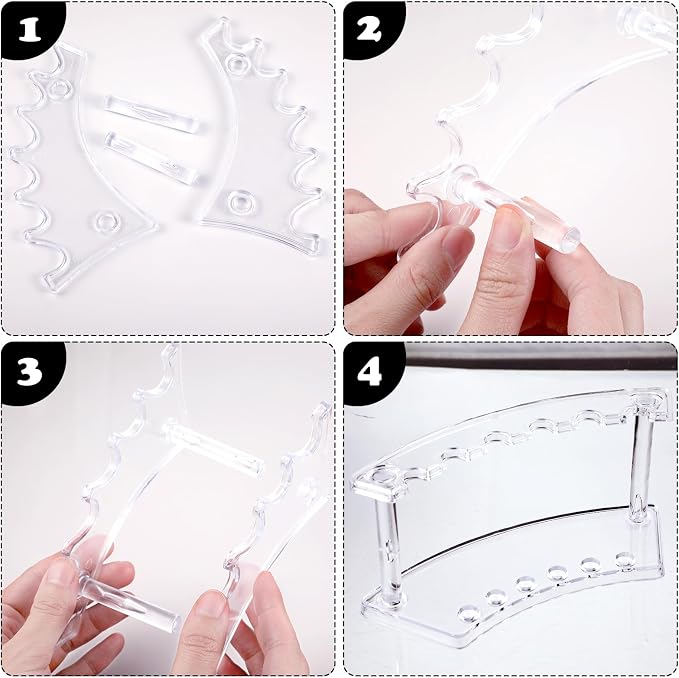 Tinlade 2 Pieces Plastic Pen Holder Stand Display Rack 6-Slot Pen Makeup Brush - Image 3