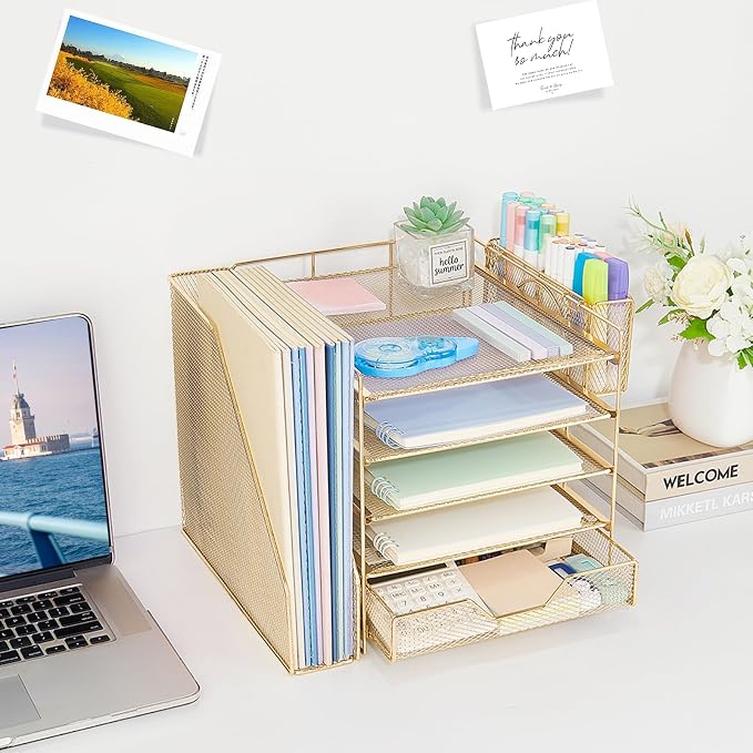 Desk Organizers and Accessories, 5-Tier Paper Letter Tray Organizer - Image 5
