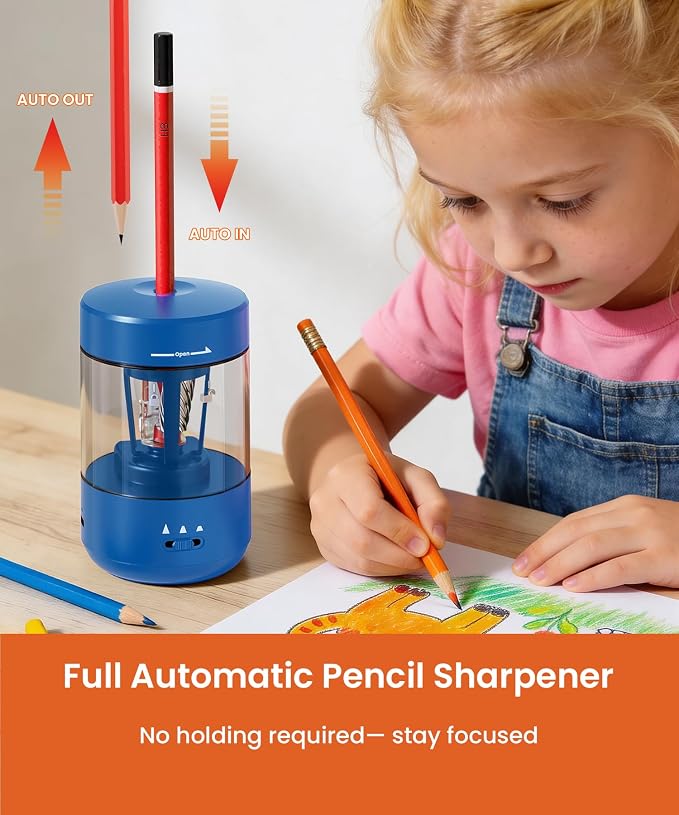 Electric Pencil Sharpener for Classroom, Fully Automatic Pencil Sharpener for - Image 2