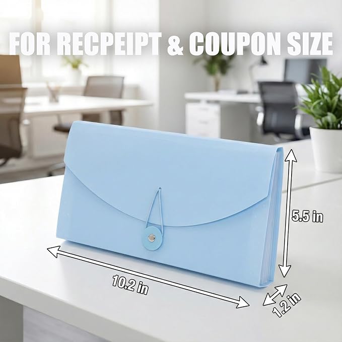 Portable 13-Pocket Receipt & Coupon Organizer, Small Expanding Accordion File - Image 2